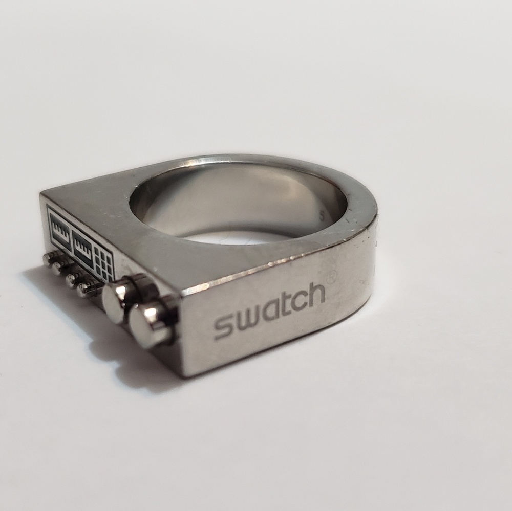 Swatch Stainless Steel Ring in Size 5 - Worn